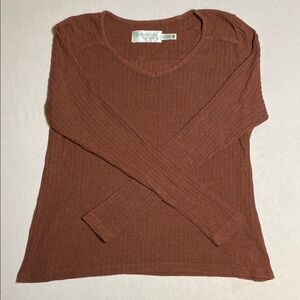 Adventura Sustainable Fair Trade Knit Ribbed Top size M maroon reddish brown